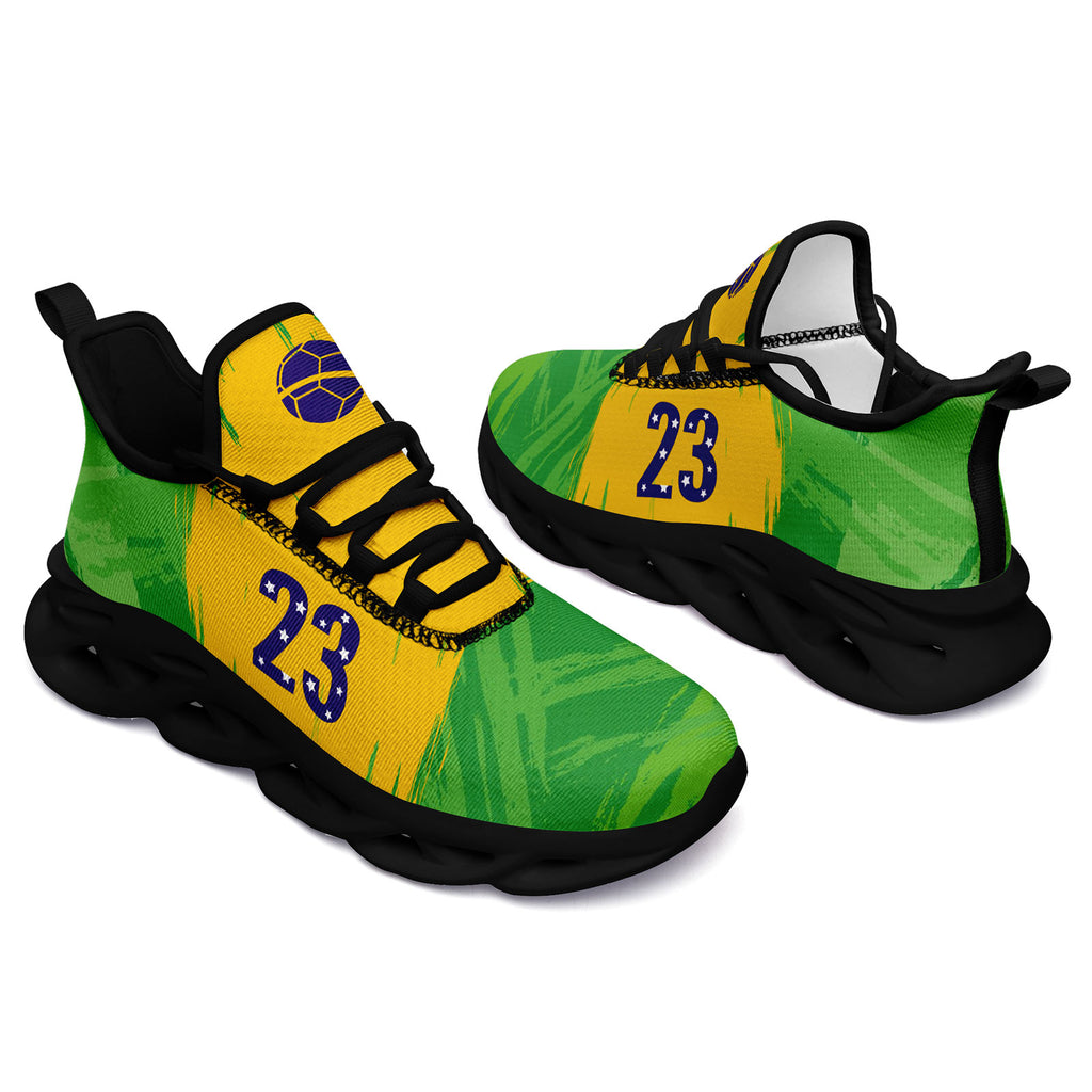 Custom 2026 World Cup Brazil Sneakers DIY Country Flag Running Shoes Lightweight Sport Shoes Gift for Football Fans Personalized Team Name and Logo FN003-F027077-10