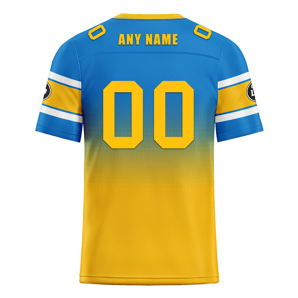 Custom Blue Yellow Los Angeles Football Jersey and Hat Combo Offer Personalized Combo ZH-D020326-22
