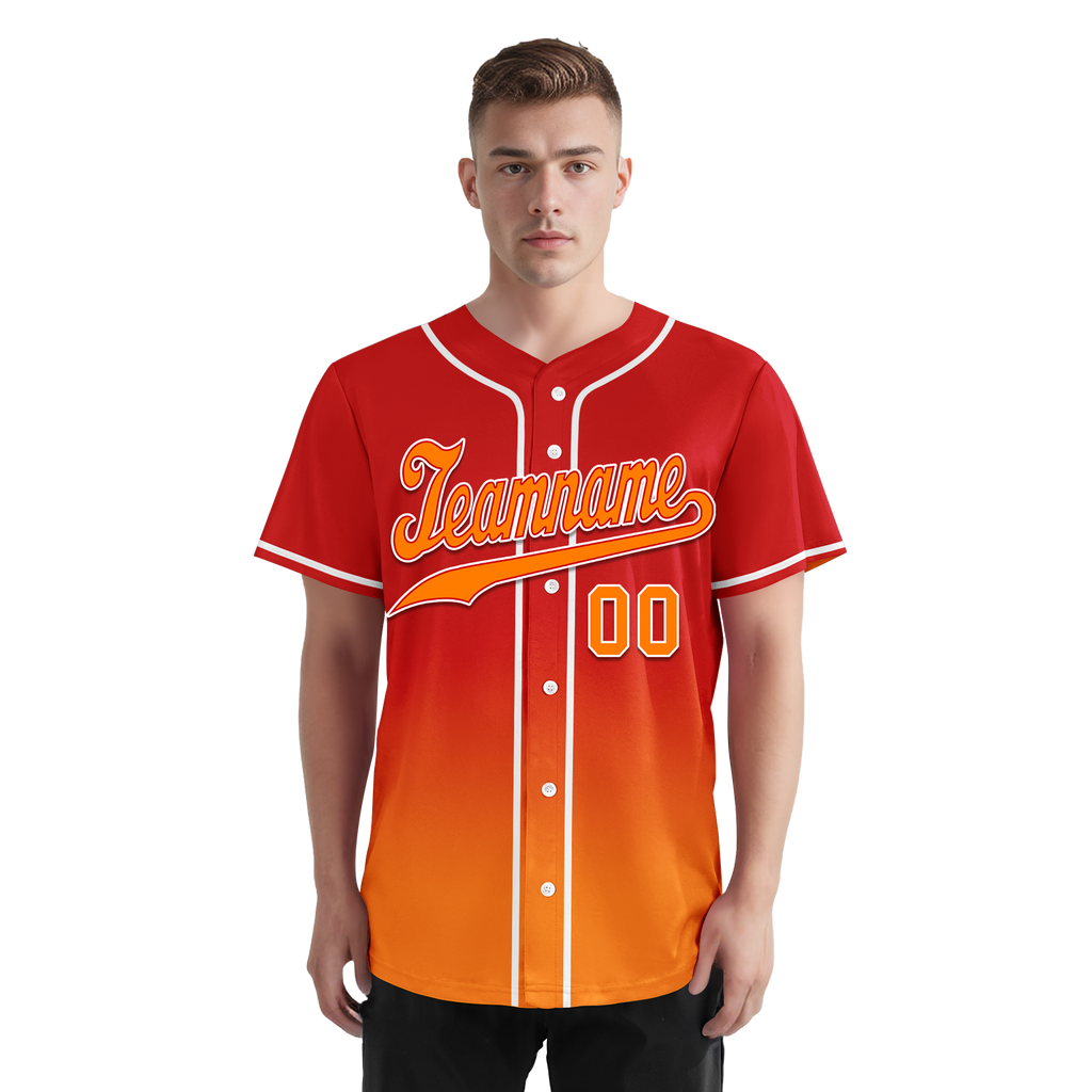 Custom Red Orange Fade Fashion Personalized Authentic Baseball Jersey BSBJ01-D0a70df