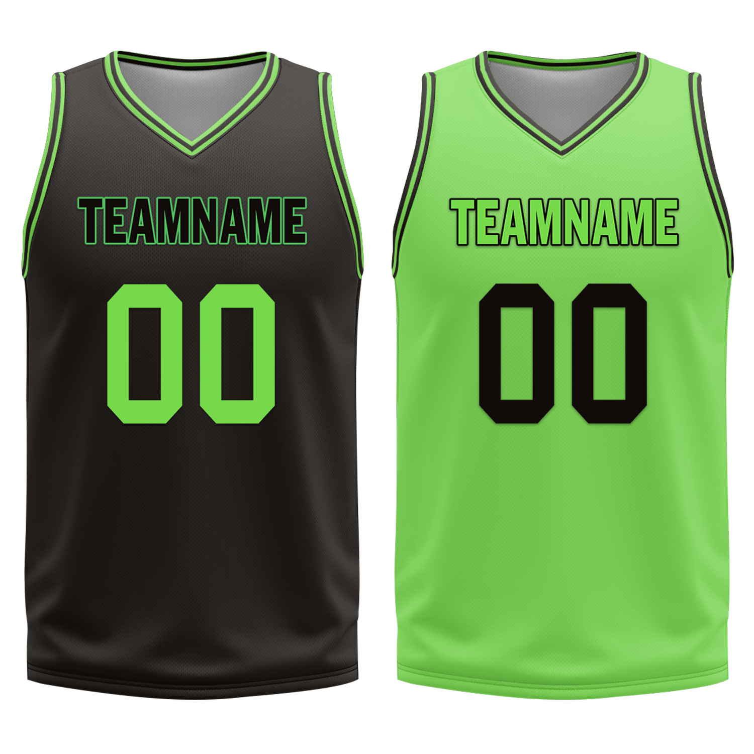 Custom Black Green Classic Style Reversible Basketball Uniform Personalized COOLMAX BBJR-D017049