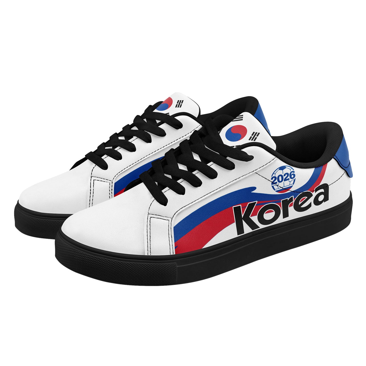 Custom South Korea 2026 World Cup Sneakers DIY Country Flag Running Shoes Lightweight Sport Shoes Gift for Football Fans Personalized Team Name and Logo FN023-F009080-3