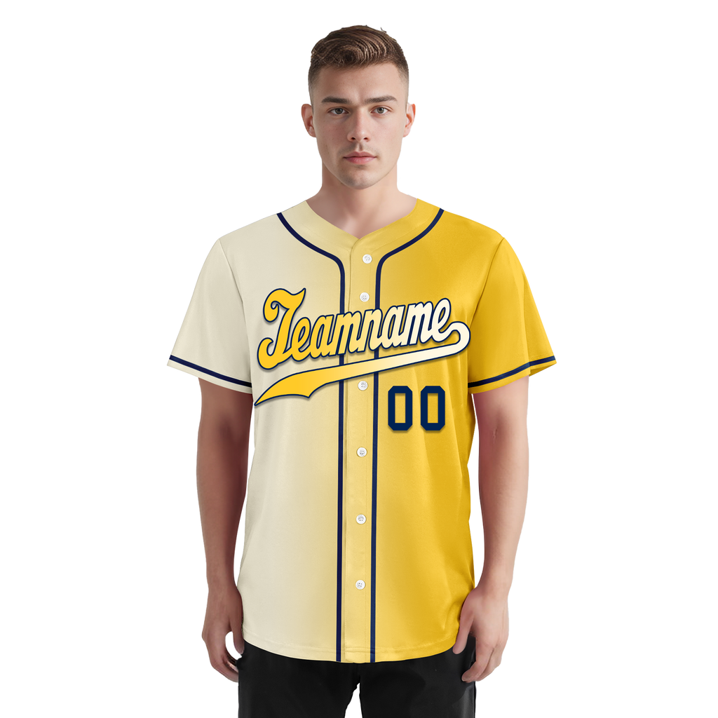Custom White Yellow Gradient Fashion Personalized Authentic Baseball Jersey BSBJ01-D0a709f