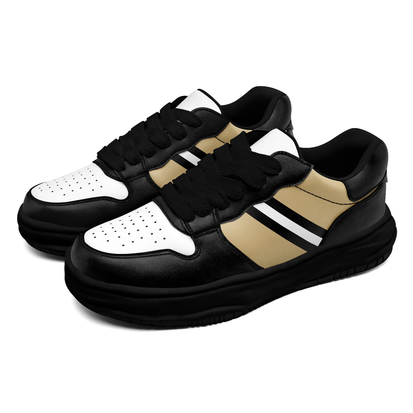Custom Black Gold New Orleans Shoes Personalized Sneaker FN032-D020389-19