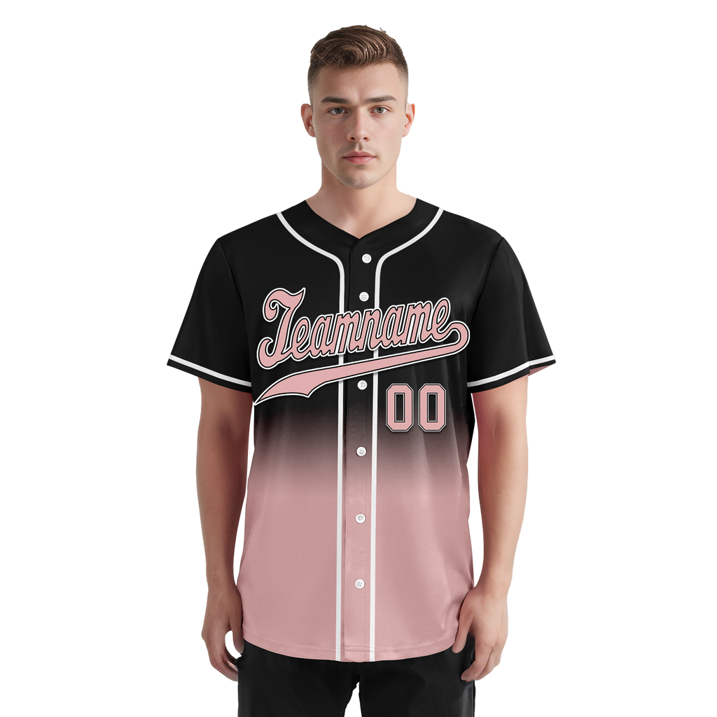 Custom Black Pink Fade Fashion Personalized Authentic Baseball Jersey BSBJ01-D0a70d9