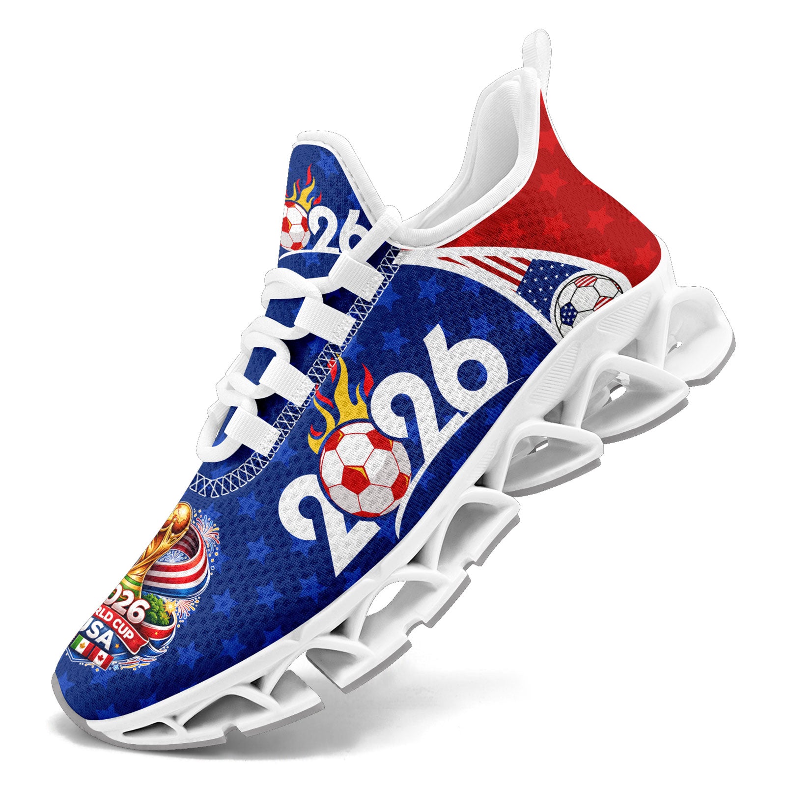 Custom United States 2026 World Cup Sneakers DIY Country Flag Running Shoes Lightweight Sport Shoes Gift for Football Fans Personalized Team Name and Logo FN003XD-F028038-5