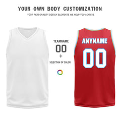 Custom Red White Memphis City Edition Personalized Reversible Basketball Set Sports Basketball Jersey BBJ01R-D0610-15