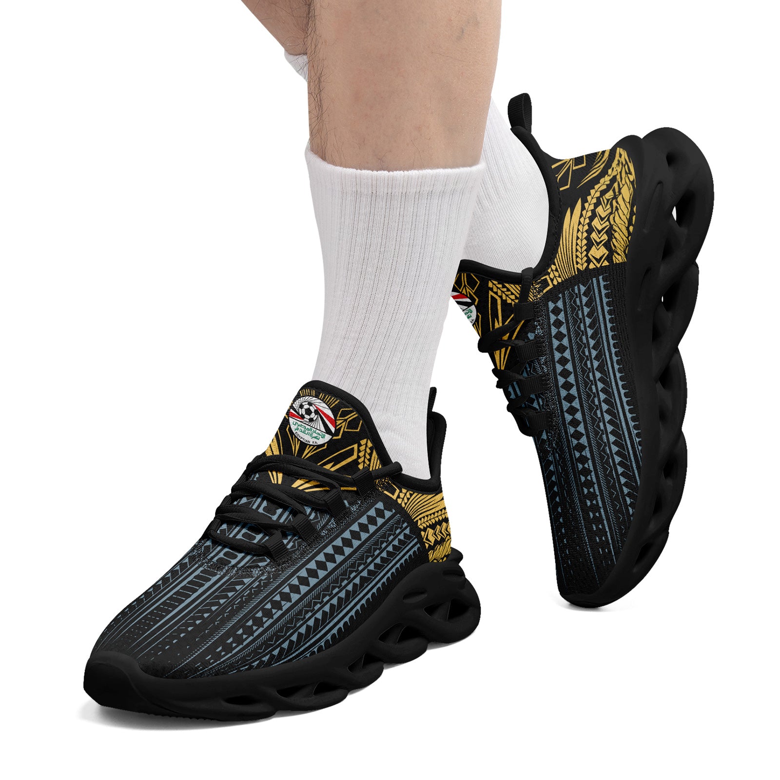 Custom Egypt 2026 World Cup Sneakers DIY Country Flag Running Shoes Lightweight Sport Shoes Gift for Football Fans Personalized Team Name and Logo FN003-F020041-3