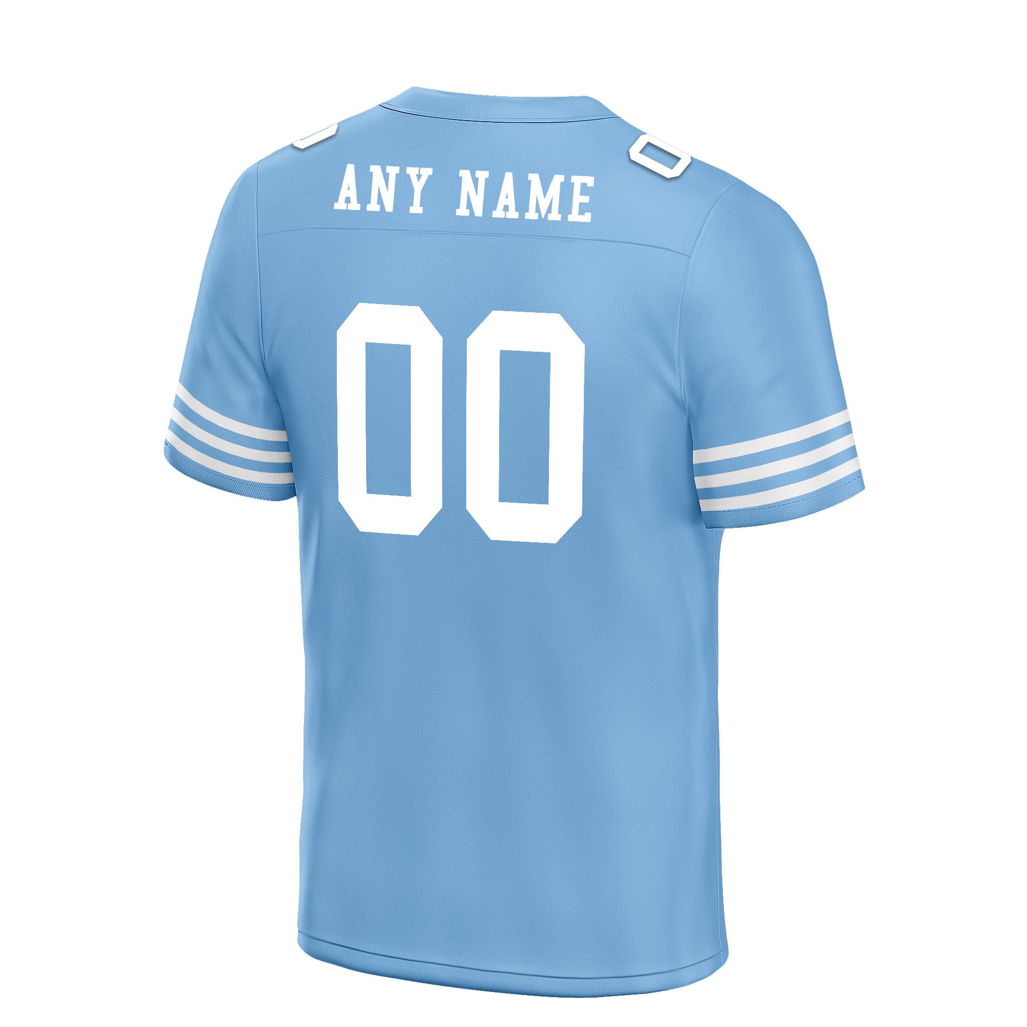 Custom Blue White Striped Sleeves Personalized Authentic Football Jersey FBJ02-D06037