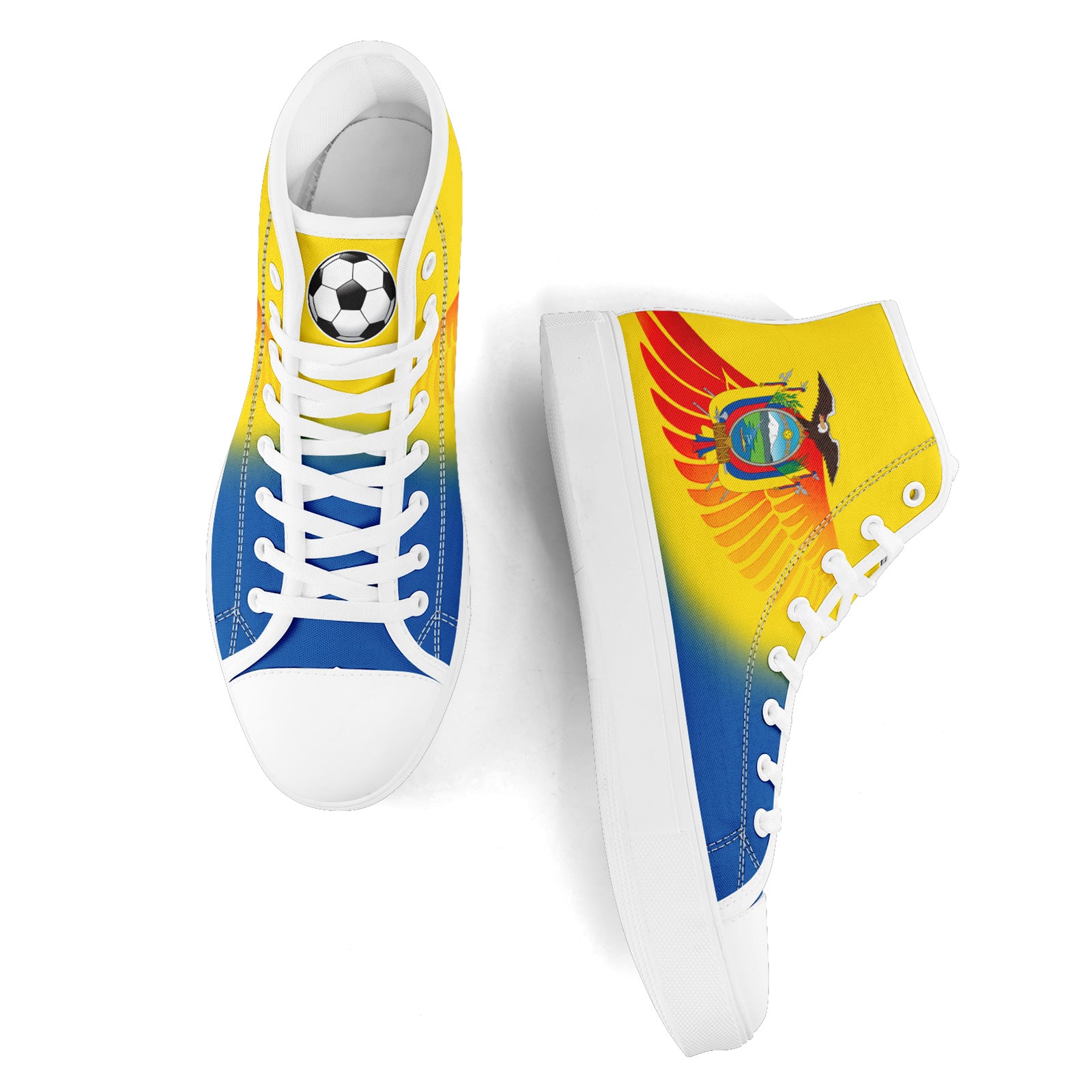 Custom Ecuador 2026 World Cup Sneakers DIY Country Flag Running Shoes Lightweight Sport Shoes Gift for Football Fans Personalized Team Name and Logo FN024-F009099-2