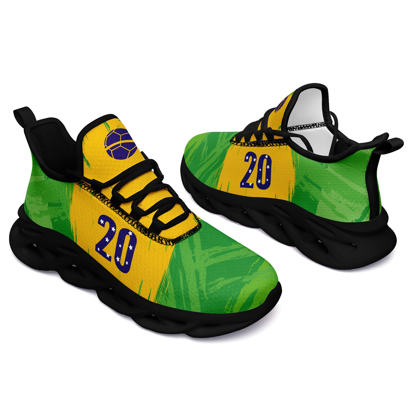 Custom 2026 World Cup Brazil Sneakers DIY Country Flag Running Shoes Lightweight Sport Shoes Gift for Football Fans Personalized Team Name and Logo FN003-F027077-8