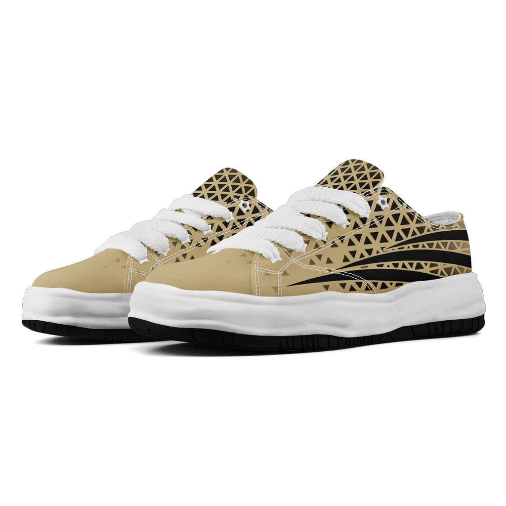 Custom Beige Black Louisiana Football Jersey and Sports Shoes Combo Offer Personalized Combo ZH-D023031-19