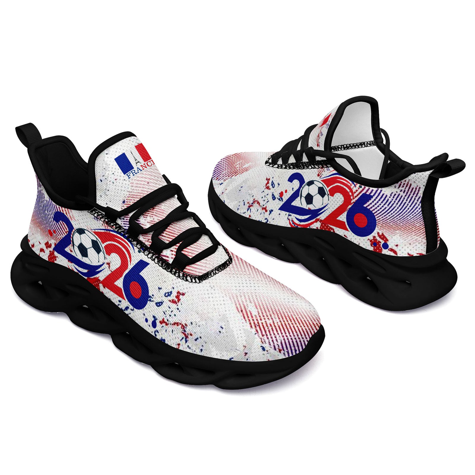 Custom France 2026 World Cup Sneakers DIY Country Flag Running Shoes Lightweight Sport Shoes Gift for Football Fans Personalized Team Name and Logo FN003-F025037-2
