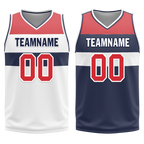Custom White Blue Classic Style Reversible Basketball Uniform Personalized Ordinary BBJR-D017023
