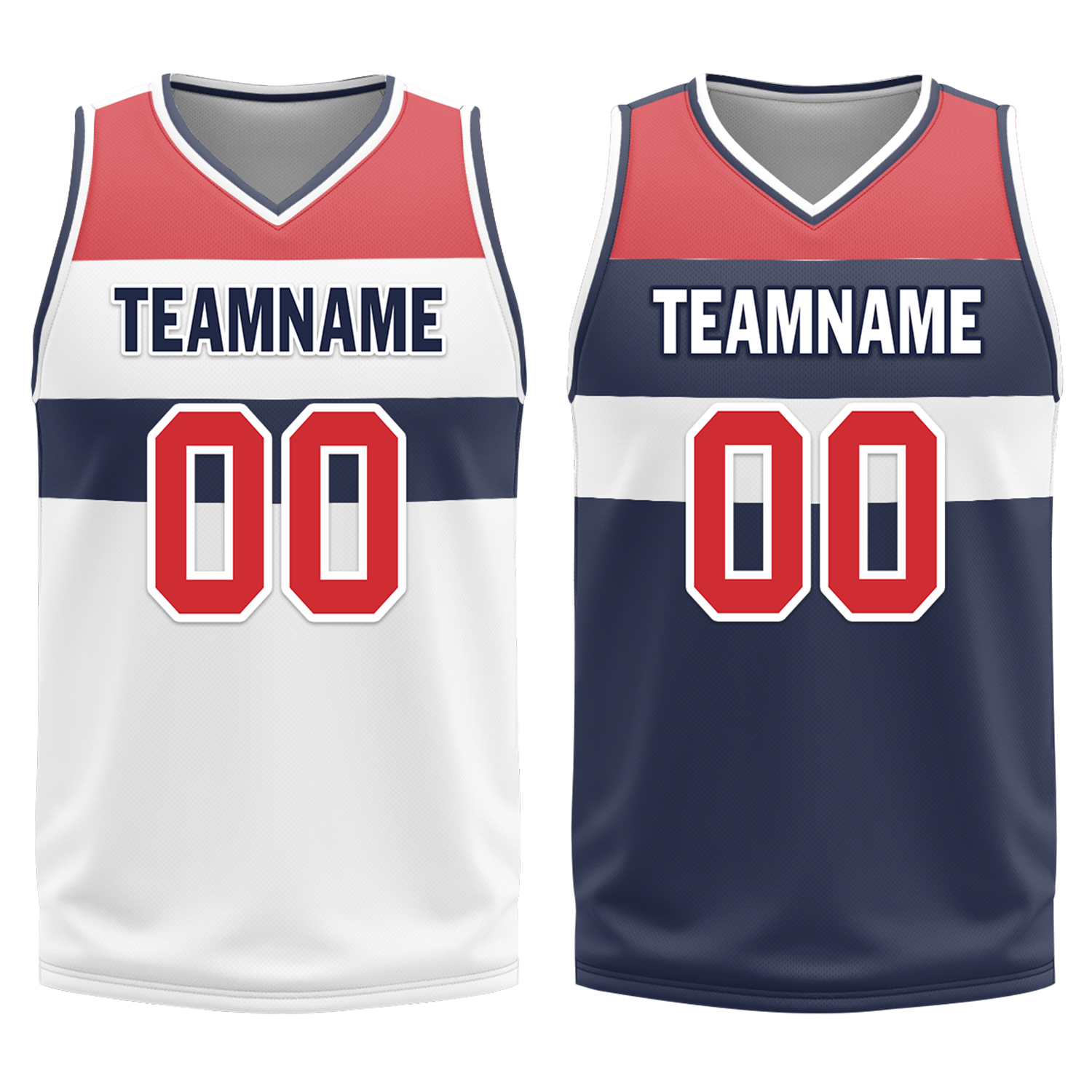 Custom White Blue Classic Style Reversible Basketball Uniform Personalized Ordinary BBJR-D017023