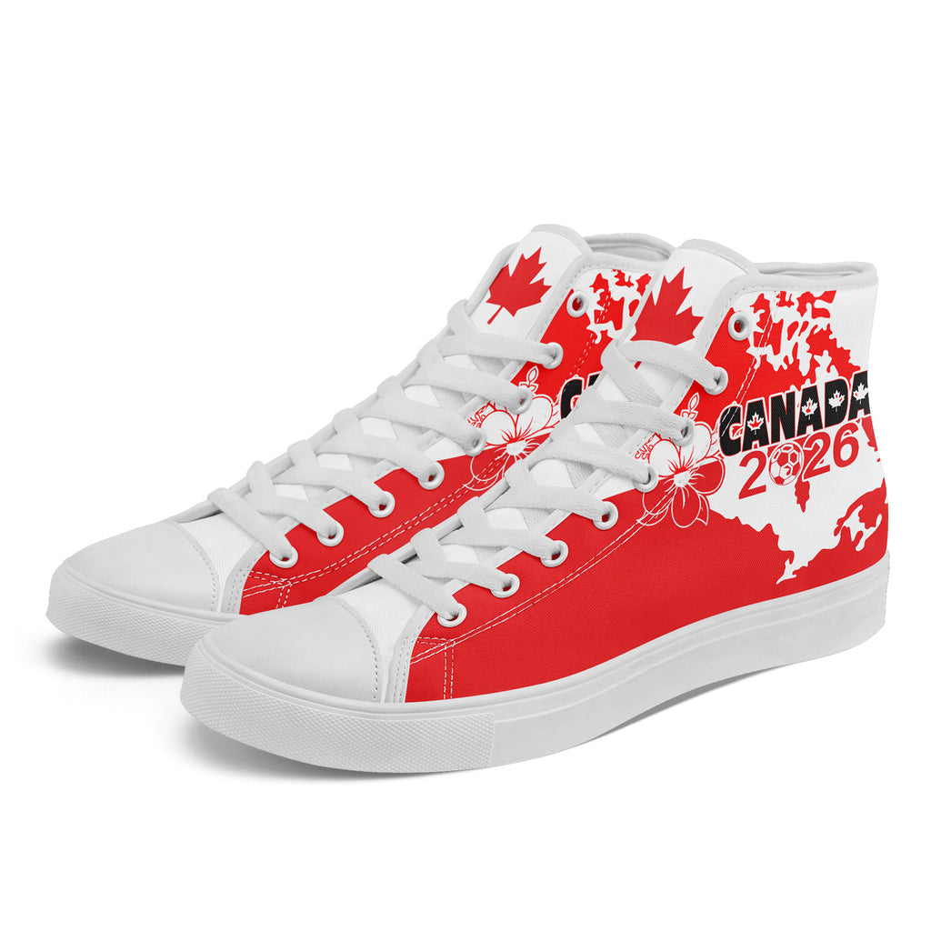 Custom 2026 World Cup Canada Sneakers DIY Country Flag Running Shoes Lightweight Sport Shoes Gift for Football Fans Personalized Team Name and Logo FN024-F023064-5