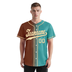 Custom Brown Cyan Gradient Fashion Personalized Authentic Baseball Jersey BSBJ01-D0a7088