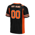 Custom Black Orange Striped Sleeves Personalized Authentic Football Jersey FBJ02-D06045
