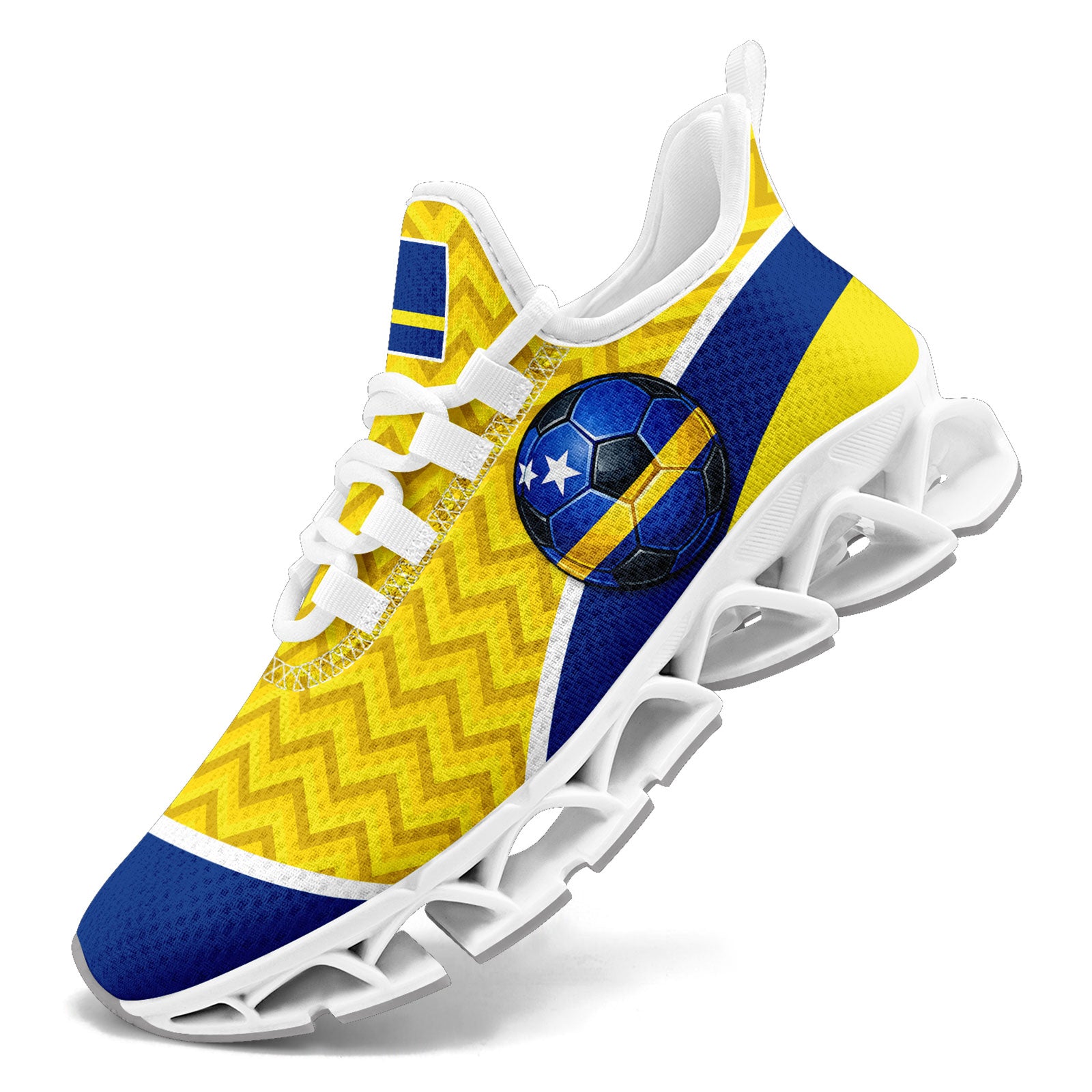 Custom Curaçao 2026 World Cup Sneakers DIY Country Flag Running Shoes Lightweight Sport Shoes Gift for Football Fans Personalized Team Name and Logo FN003XD-F009091-1