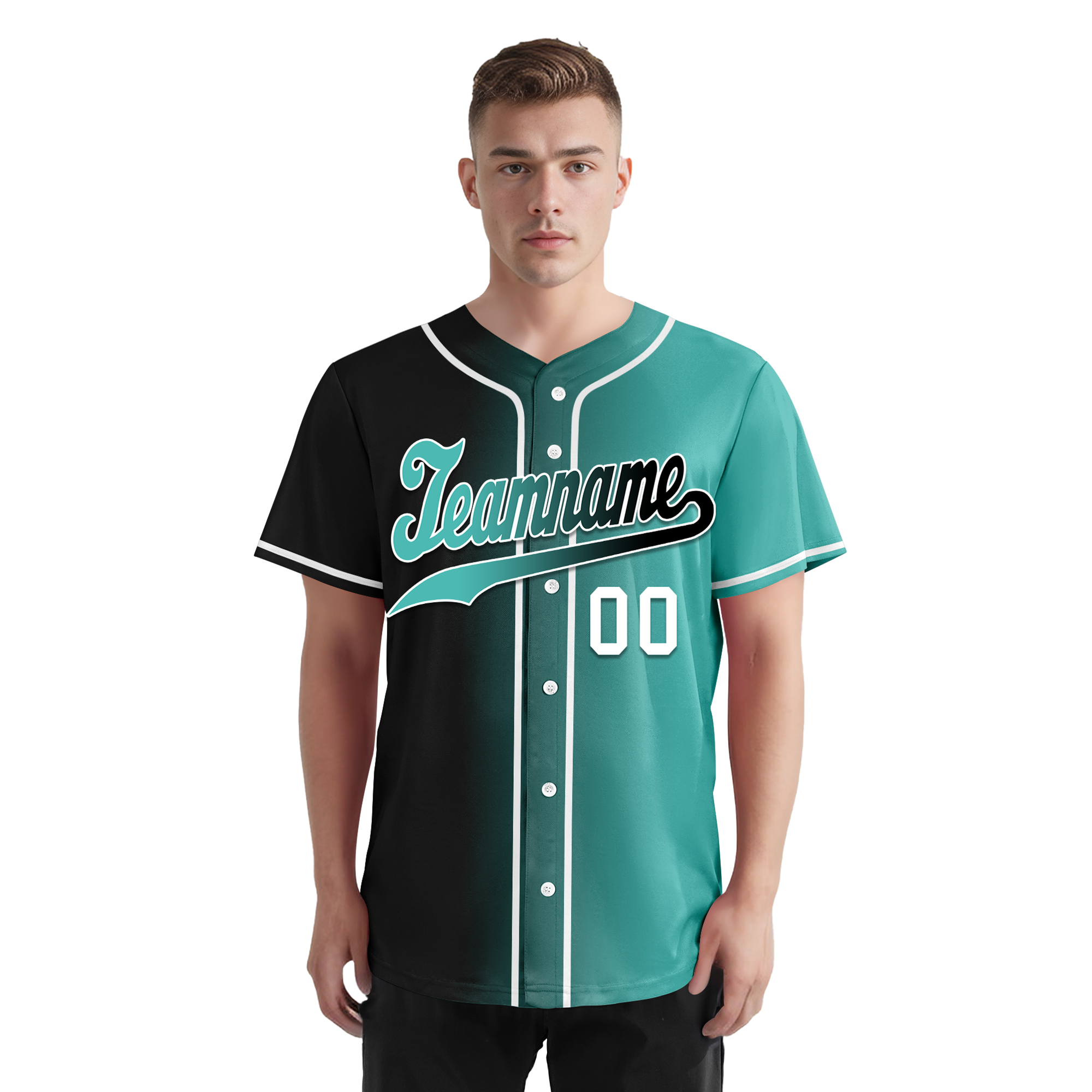 Custom Black Green Gradient Fashion Personalized Authentic Baseball Jersey BSBJ01-D0a7a0c