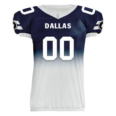 Custom Blue White Fade Fashion Dallas High-Performance American Football Jersey FBJ06-D020252-9