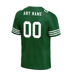 Custom Green White Striped Sleeves Personalized Authentic Football Jersey FBJ02-D06036