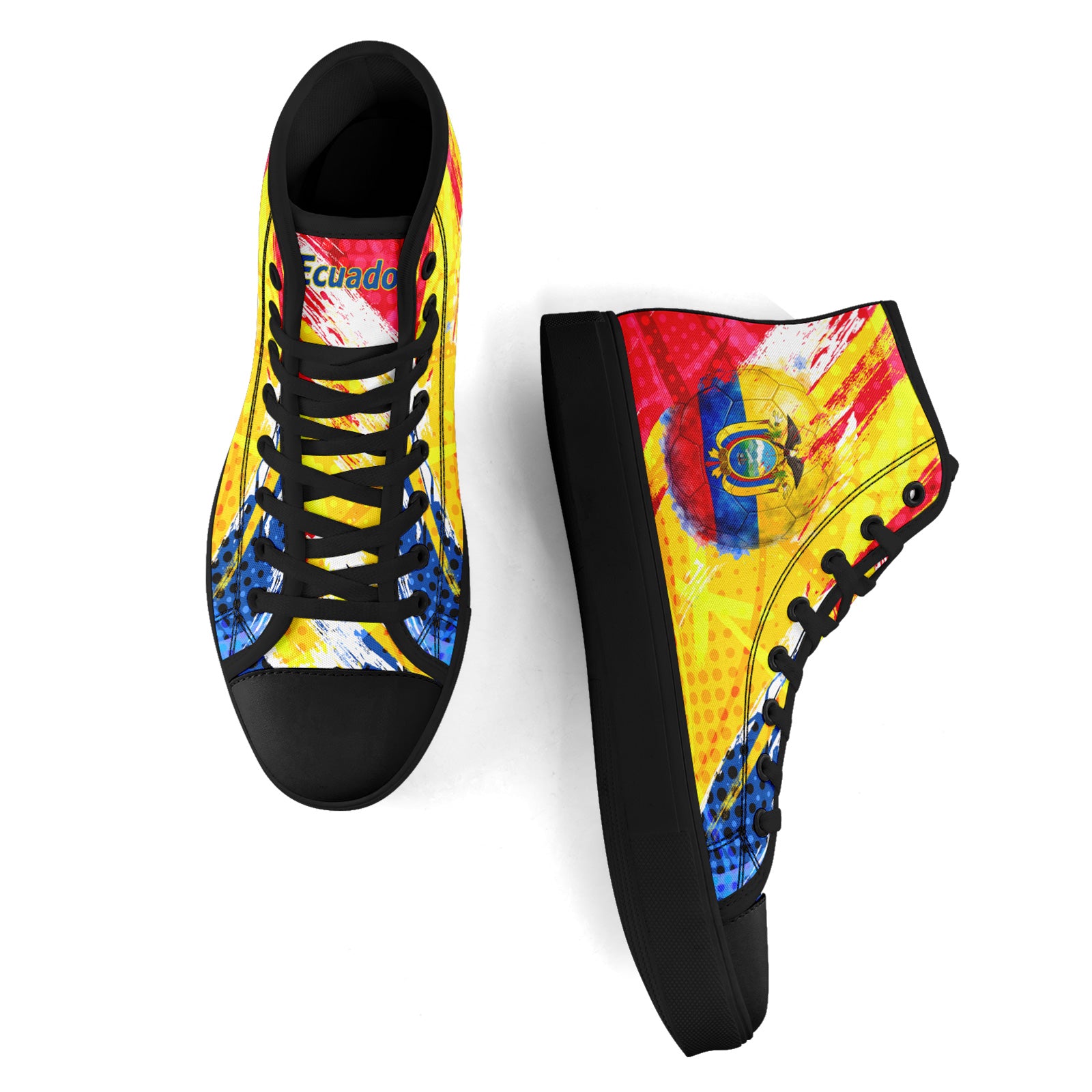 Custom Ecuador 2026 World Cup Sneakers DIY Country Flag Running Shoes Lightweight Sport Shoes Gift for Football Fans Personalized Team Name and Logo FN024-F009099-4