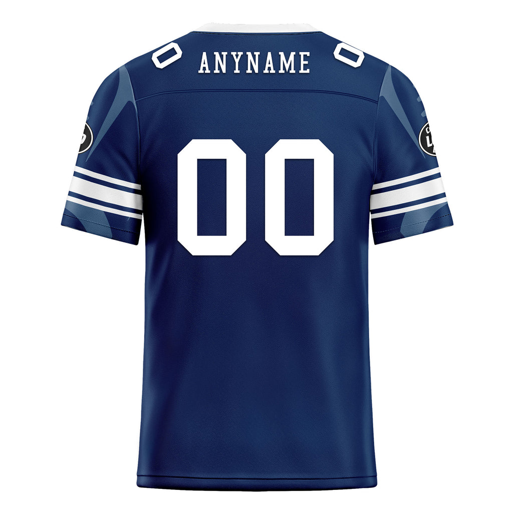 Custom Blue Black Indianapolis Personalized Authentic Football Jersey FBJ02-D025033-16