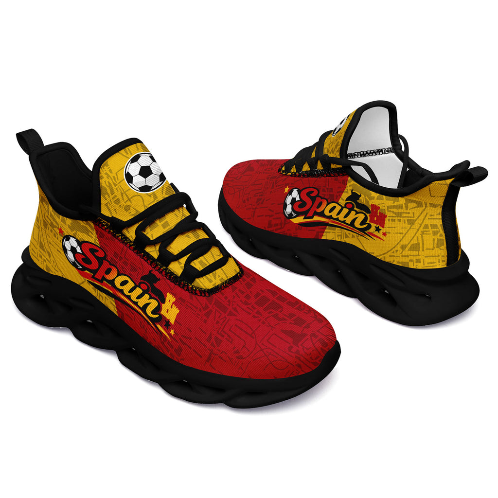 Custom 2026 World Cup Spain Sneakers DIY Country Flag Running Shoes Lightweight Sport Shoes Gift for Football Fans Personalized Team Name and Logo FN003-F027068-2