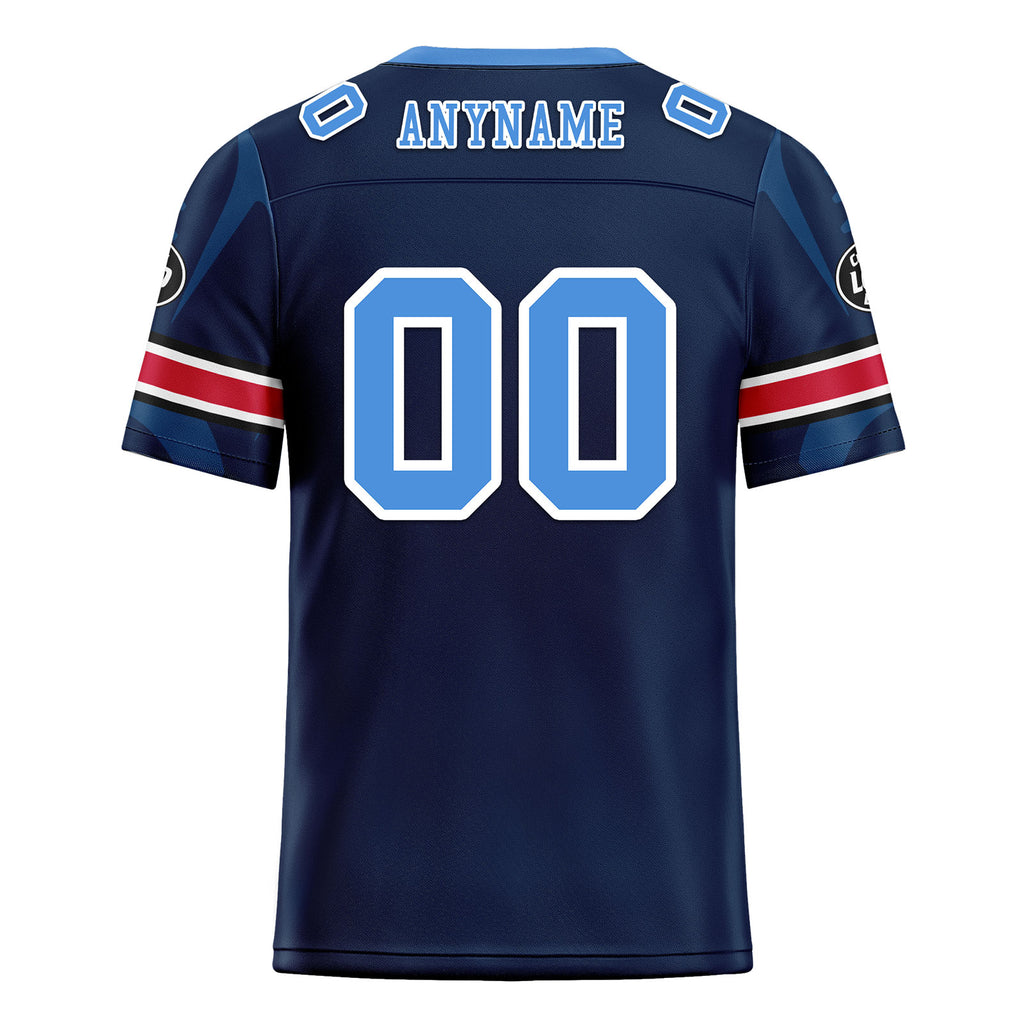 Custom Blue Tennessee Personalized Authentic Football Jersey FBJ02-D025033-32