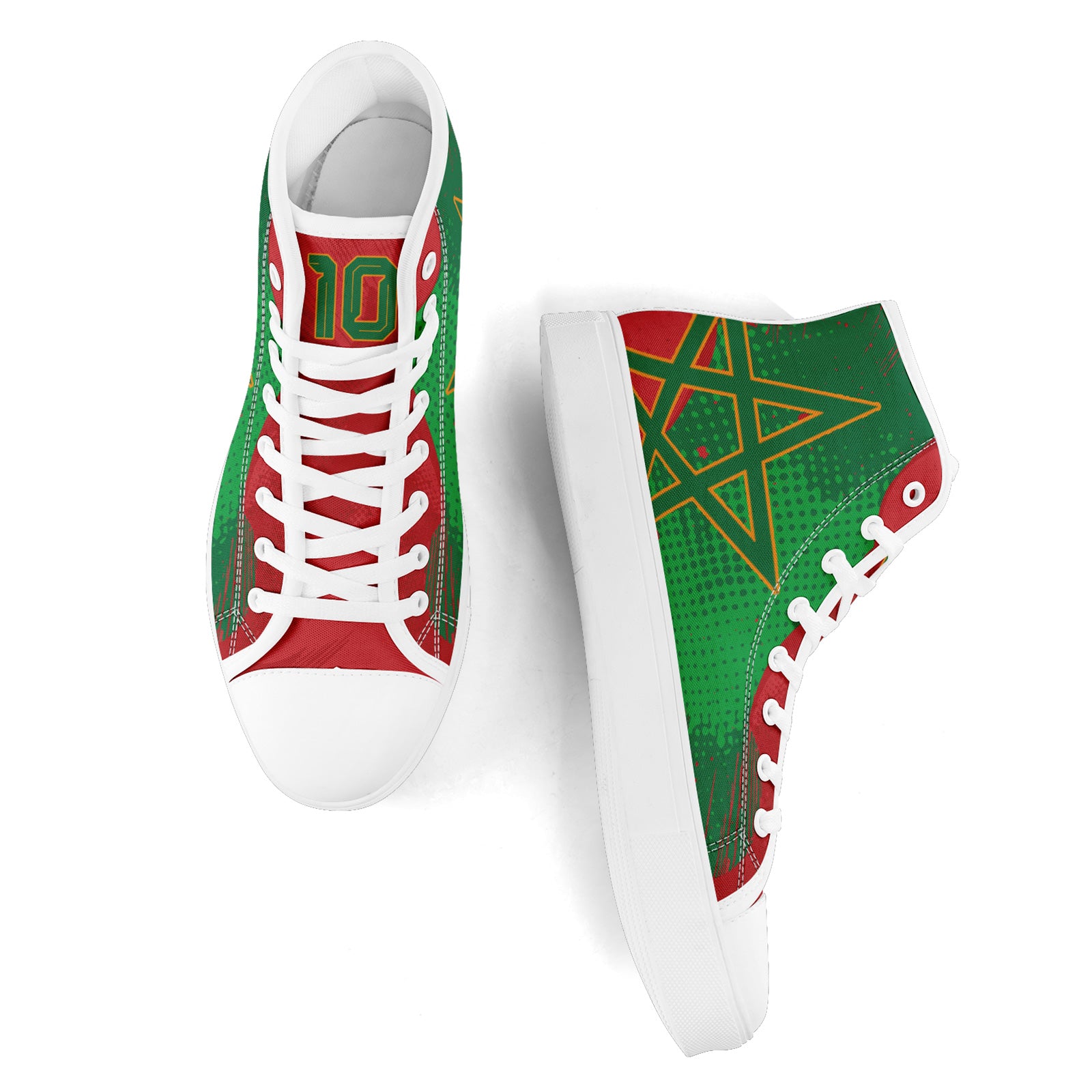Custom Morocco 2026 World Cup Sneakers DIY Country Flag Running Shoes Lightweight Sport Shoes Gift for Football Fans Personalized Team Name and Logo FN024-F009090-4
