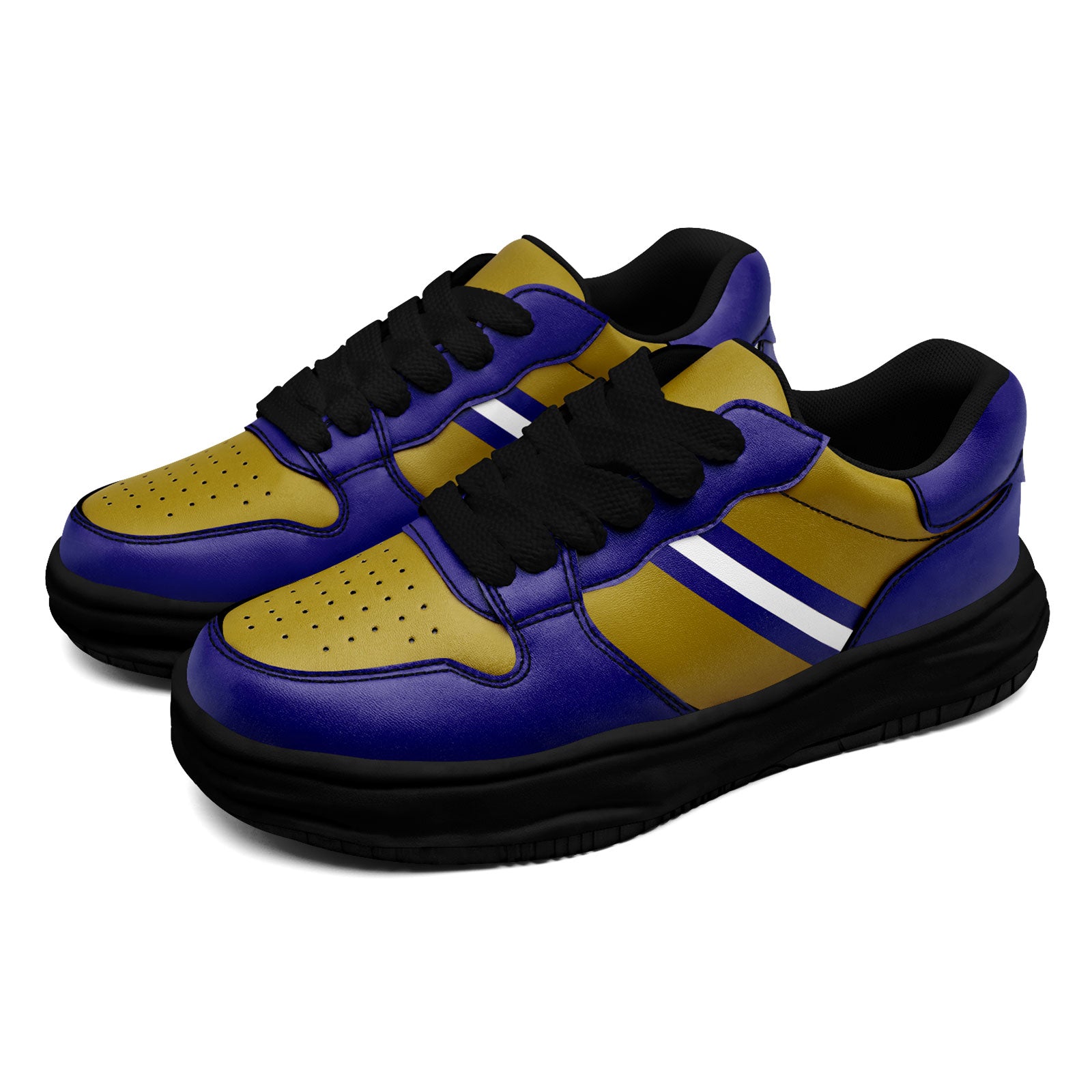 Custom Purple Yellow Baltimore Shoes Personalized Sneaker FN032-D020389-2