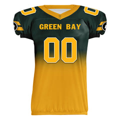 Custom Green Yellow Fade Fashion Green Bay High-Performance American Football Jersey FBJ06-D020252-13