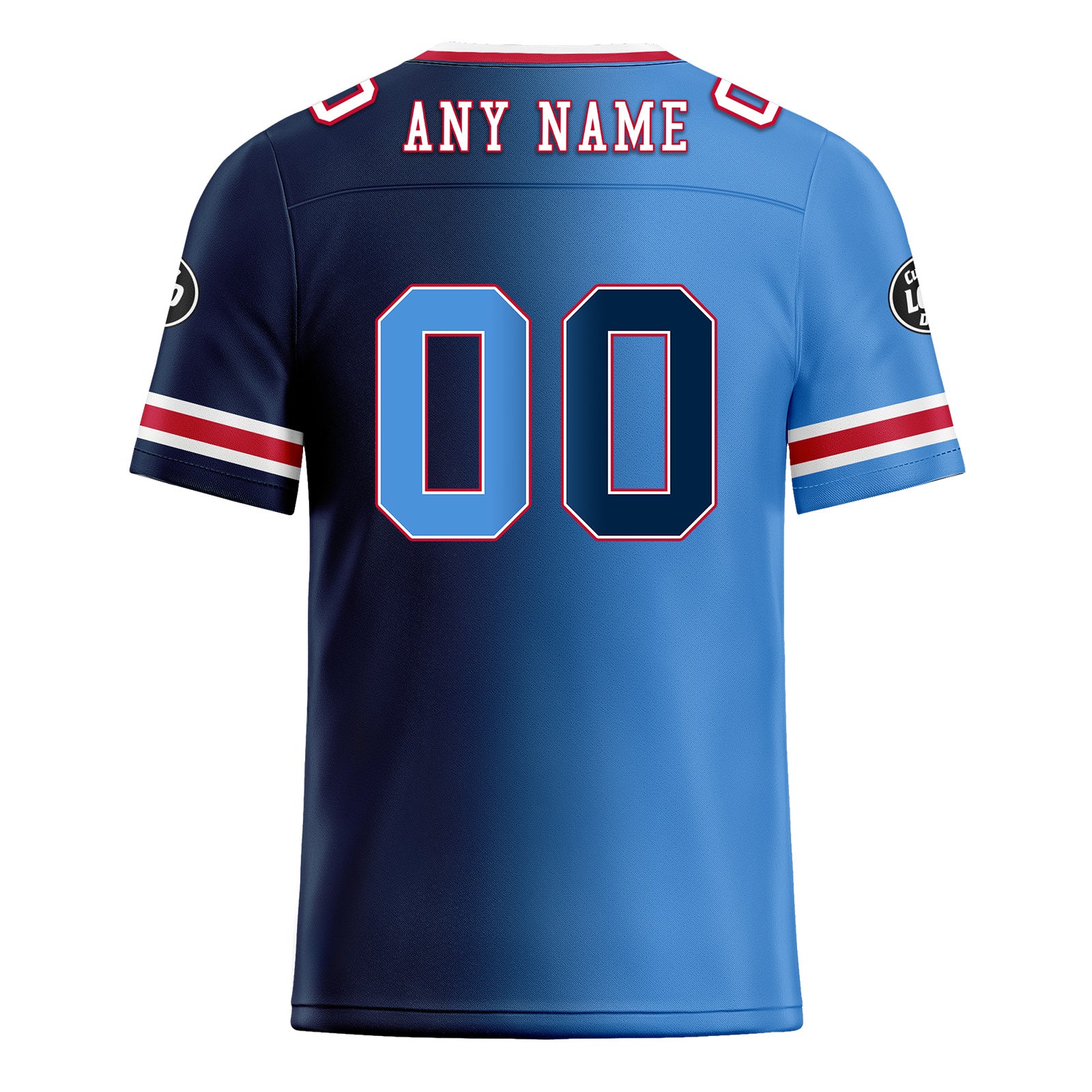 Custom Deep Blue Light Blue Tennessee Personalized Authentic Football Jersey FBJ02-D028017-32