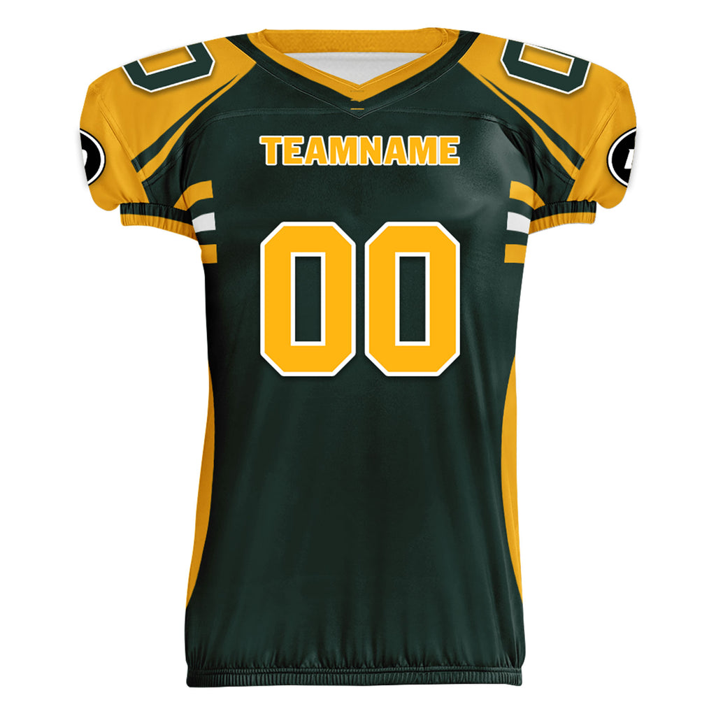 Custom Green Yellow Wisconsin High-Performance American Football Jersey FBJ06-D023001-13