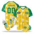 Custom 2026 World Cup Brazil High Quality Soccer Stadium Version Jersey Sneakers Sports Shoes and Hat Combo Offer Personalized Team Name and Logo ZH-F027089-3