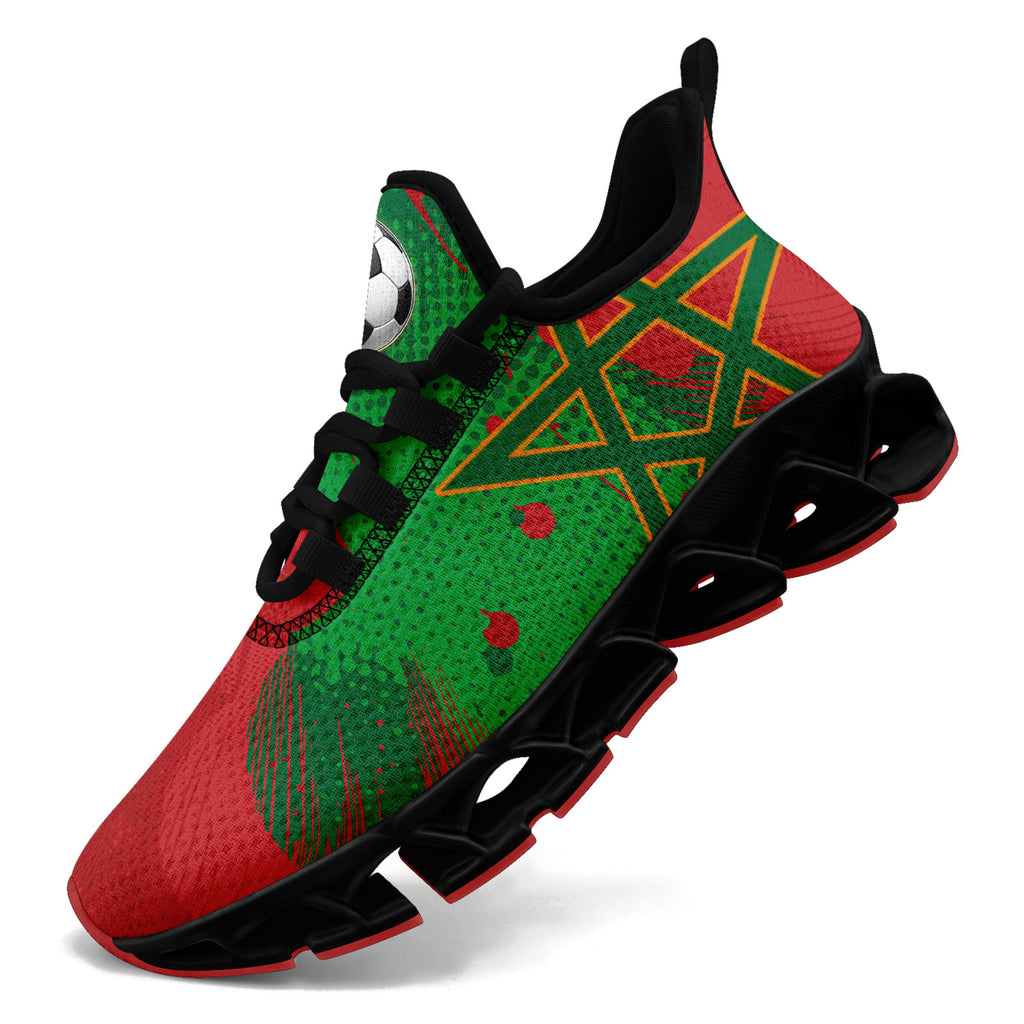 Custom Morocco 2026 World Cup Sneakers DIY Country Flag Running Shoes Lightweight Sport Shoes Gift for Football Fans Personalized Team Name and Logo FN003XD-F009086-4