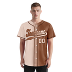 Custom Beige Brown Gradient Fashion Personalized Authentic Baseball Jersey BSBJ01-D0a708e
