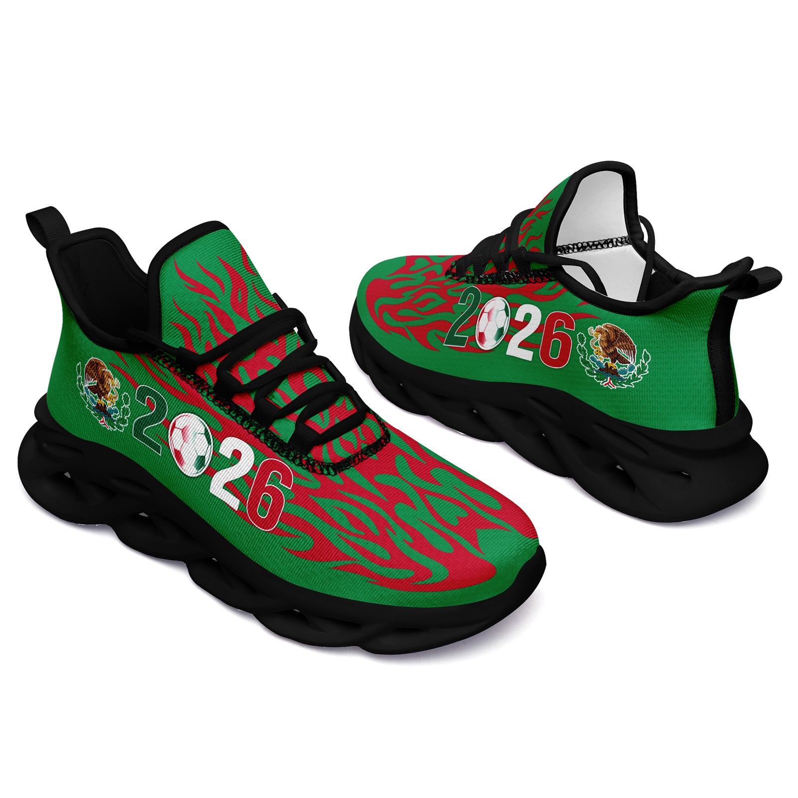 Custom 2026 World Cup Mexico Sneakers DIY Country Flag Running Shoes Lightweight Sport Shoes Gift for Football Fans Personalized Team Name and Logo FN003-F023075-4