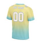 Custom Cream Turquoise Fade Fashion Personalized Authentic Football Jersey FBJ02-D06106