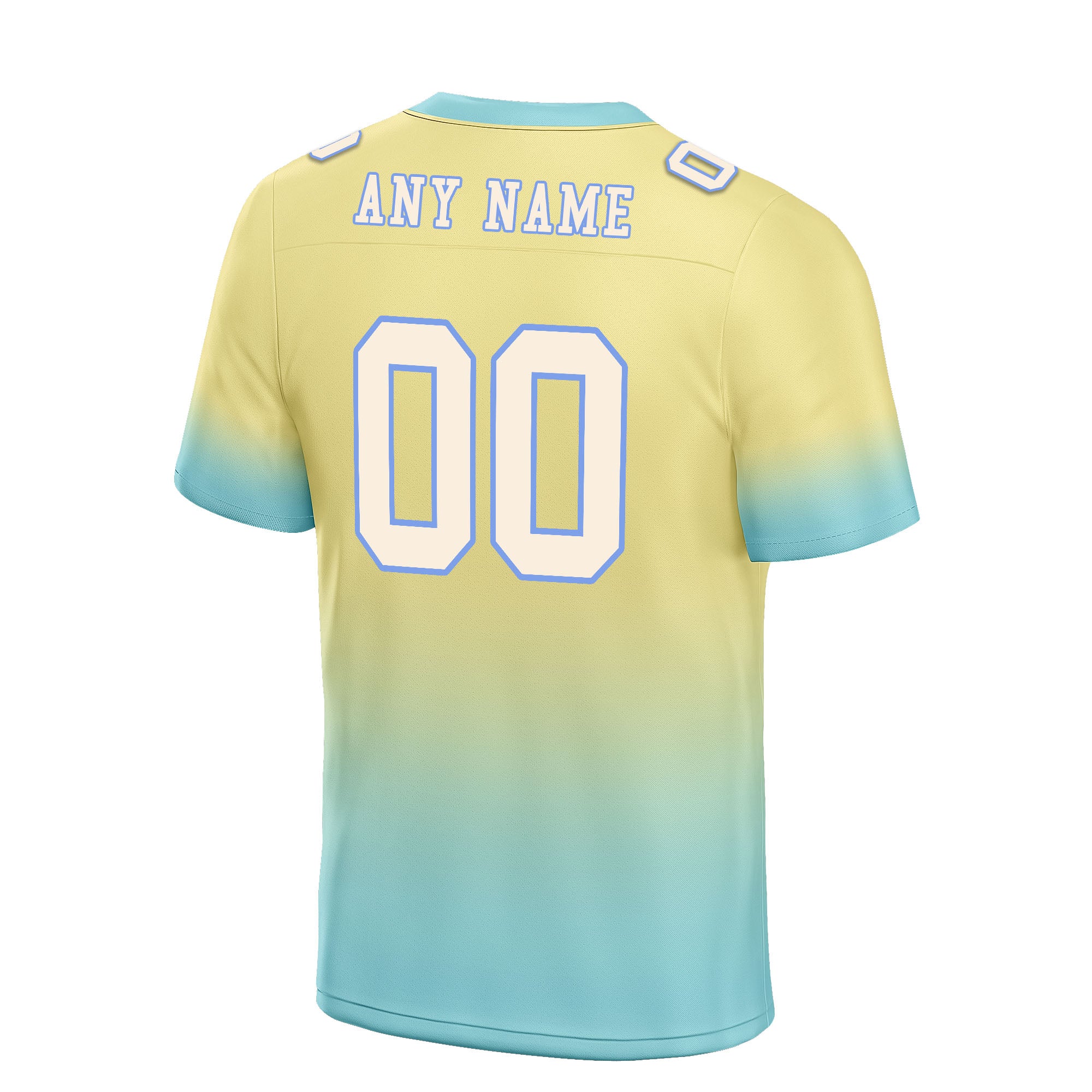 Custom Cream Turquoise Fade Fashion Personalized Authentic Football Jersey FBJ02-D06106