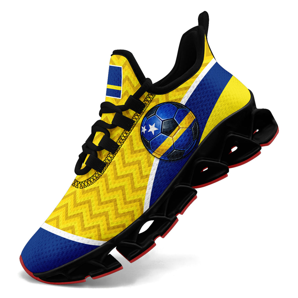 Custom Curaçao 2026 World Cup Sneakers DIY Country Flag Running Shoes Lightweight Sport Shoes Gift for Football Fans Personalized Team Name and Logo FN003XD-F009091-1