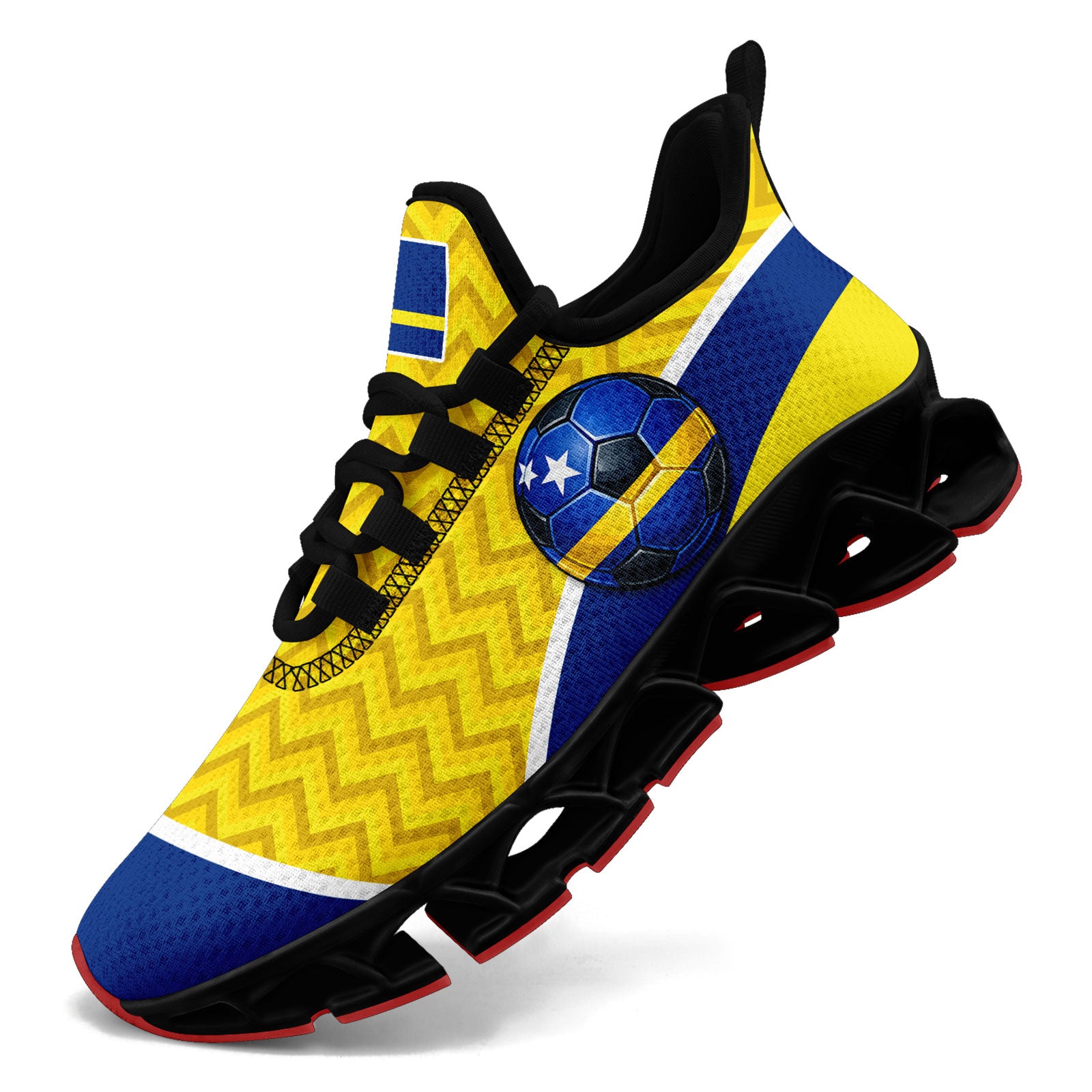 Custom Curaçao 2026 World Cup Sneakers DIY Country Flag Running Shoes Lightweight Sport Shoes Gift for Football Fans Personalized Team Name and Logo FN003XD-F009091-1