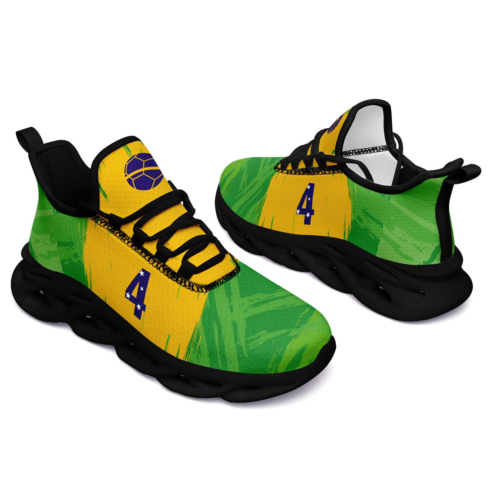 Custom 2026 World Cup Brazil Sneakers DIY Country Flag Running Shoes Lightweight Sport Shoes Gift for Football Fans Personalized Team Name and Logo FN003-F027077-1