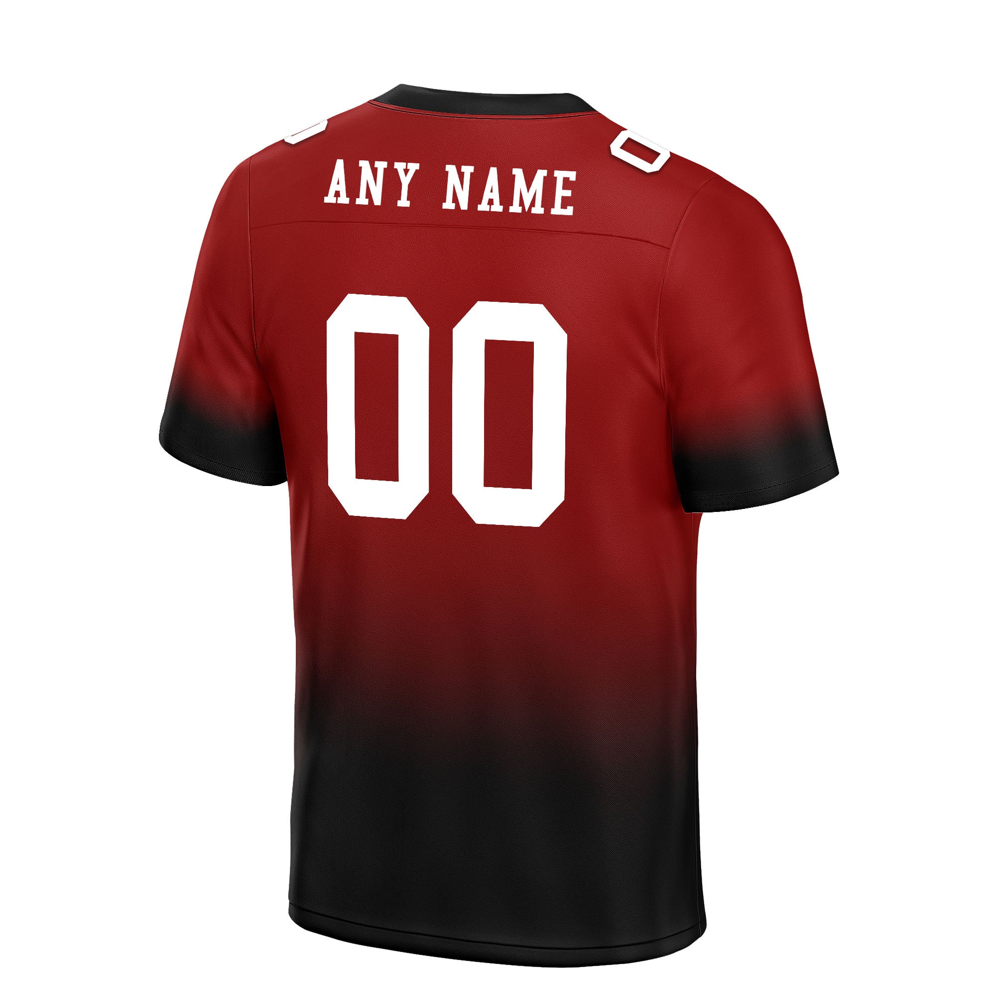 Custom Black Red Fade Fashion Personalized Authentic Football Jersey FBJ02-D06098