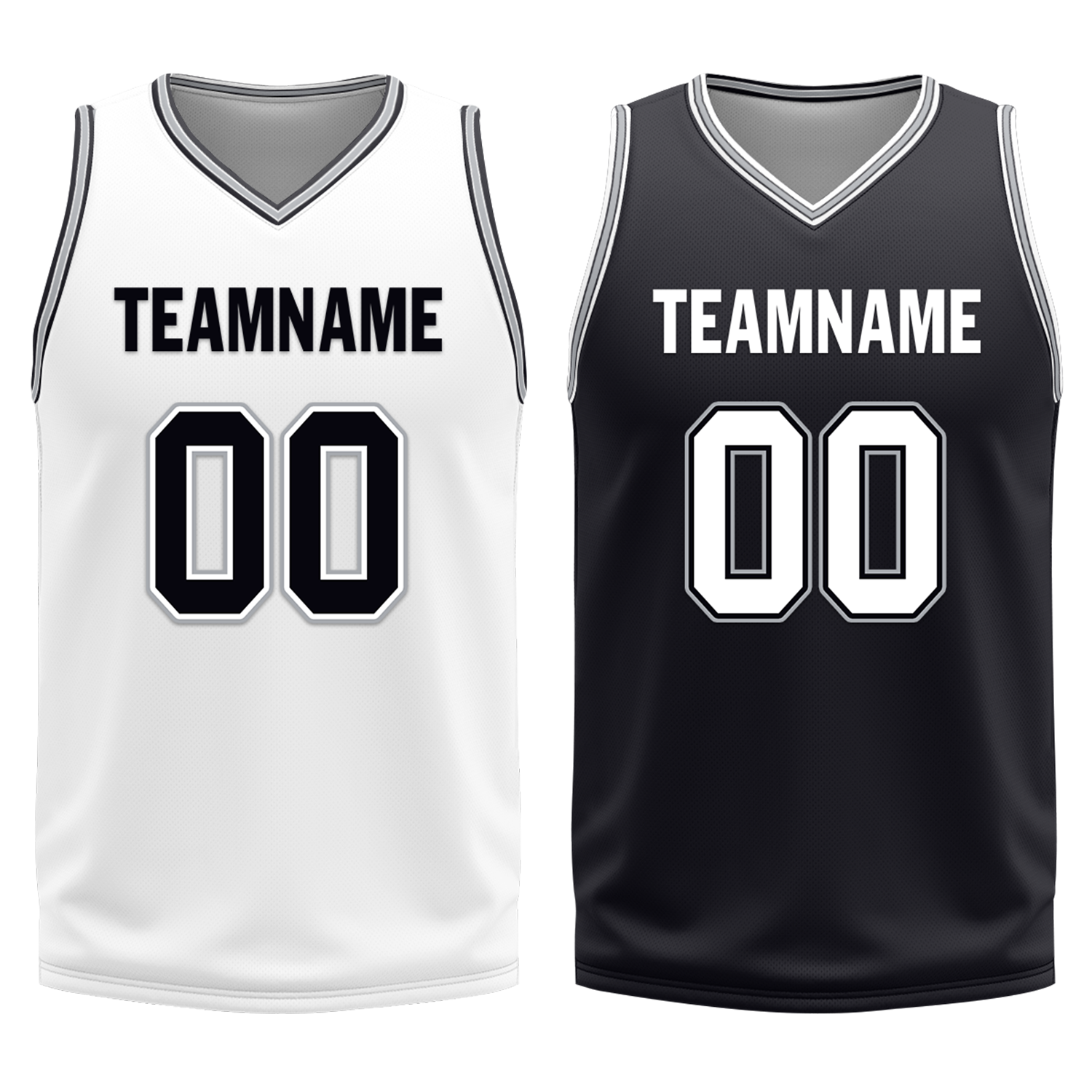 Custom White Black Classic Style Reversible Basketball Uniform Personalized Ordinary BBJR-D017051