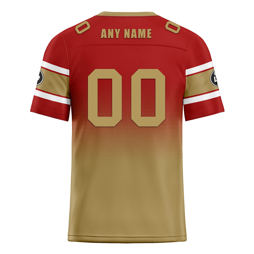 Custom Red Yellow San Francisco Personalized Authentic Football Jersey FBJ02-D020249-25