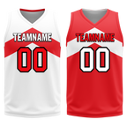 Custom White Red Classic Style Reversible Basketball Uniform Personalized Ordinary BBJR-D017026