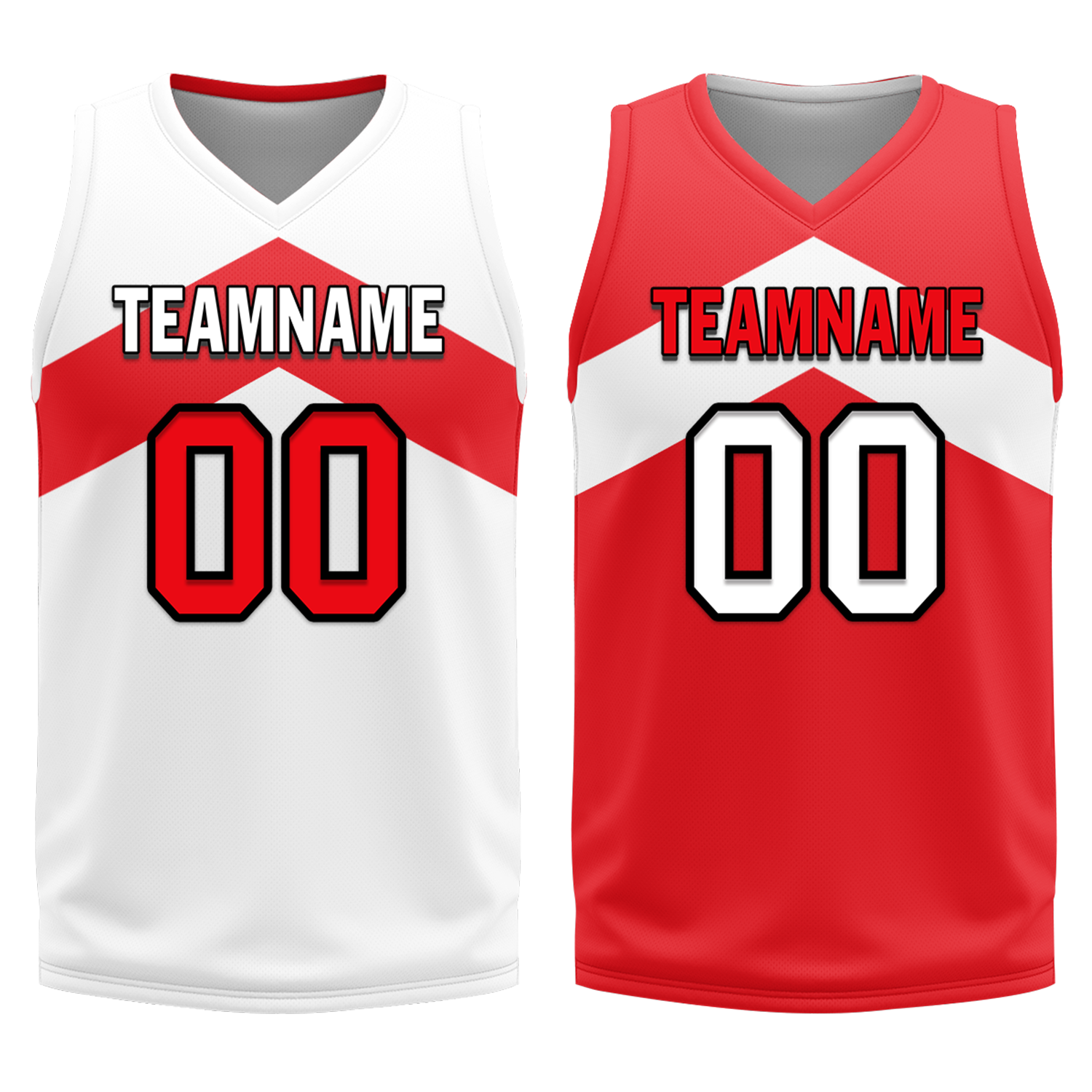Custom White Red Classic Style Reversible Basketball Uniform Personalized Ordinary BBJR-D017026