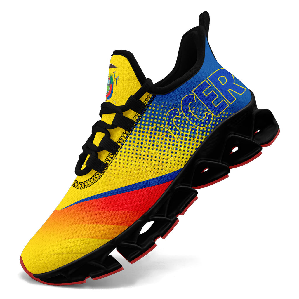 Custom Ecuador 2026 World Cup Sneakers DIY Country Flag Running Shoes Lightweight Sport Shoes Gift for Football Fans Personalized Team Name and Logo FN003XD-F009092-3