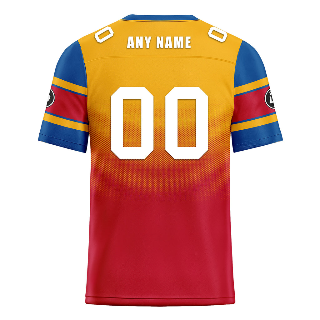 Custom Yellow Red Pittsburgh Personalized Authentic Football Jersey FBJ02-D020249-30